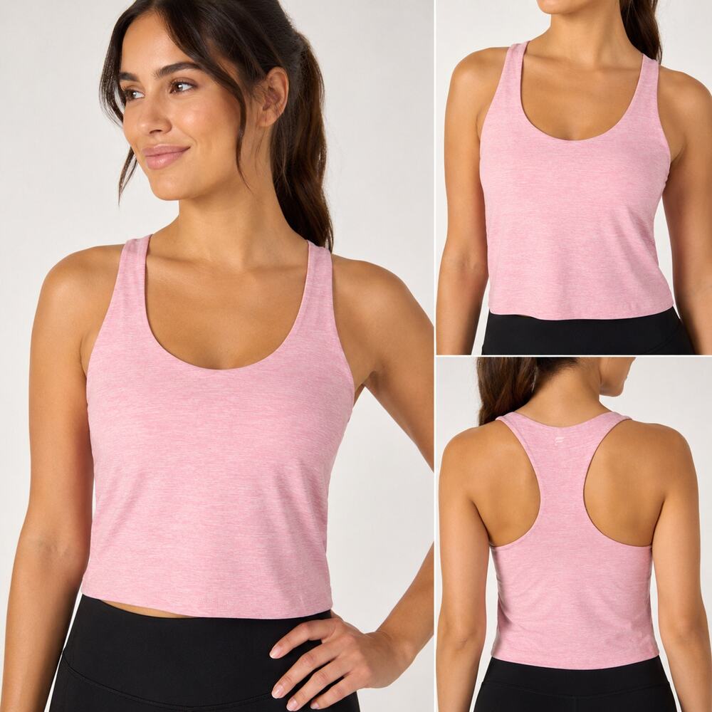 Fabletics HeatherFlex Anywhere Built In Bra Tank Womens M Pink NWT Workout Yoga